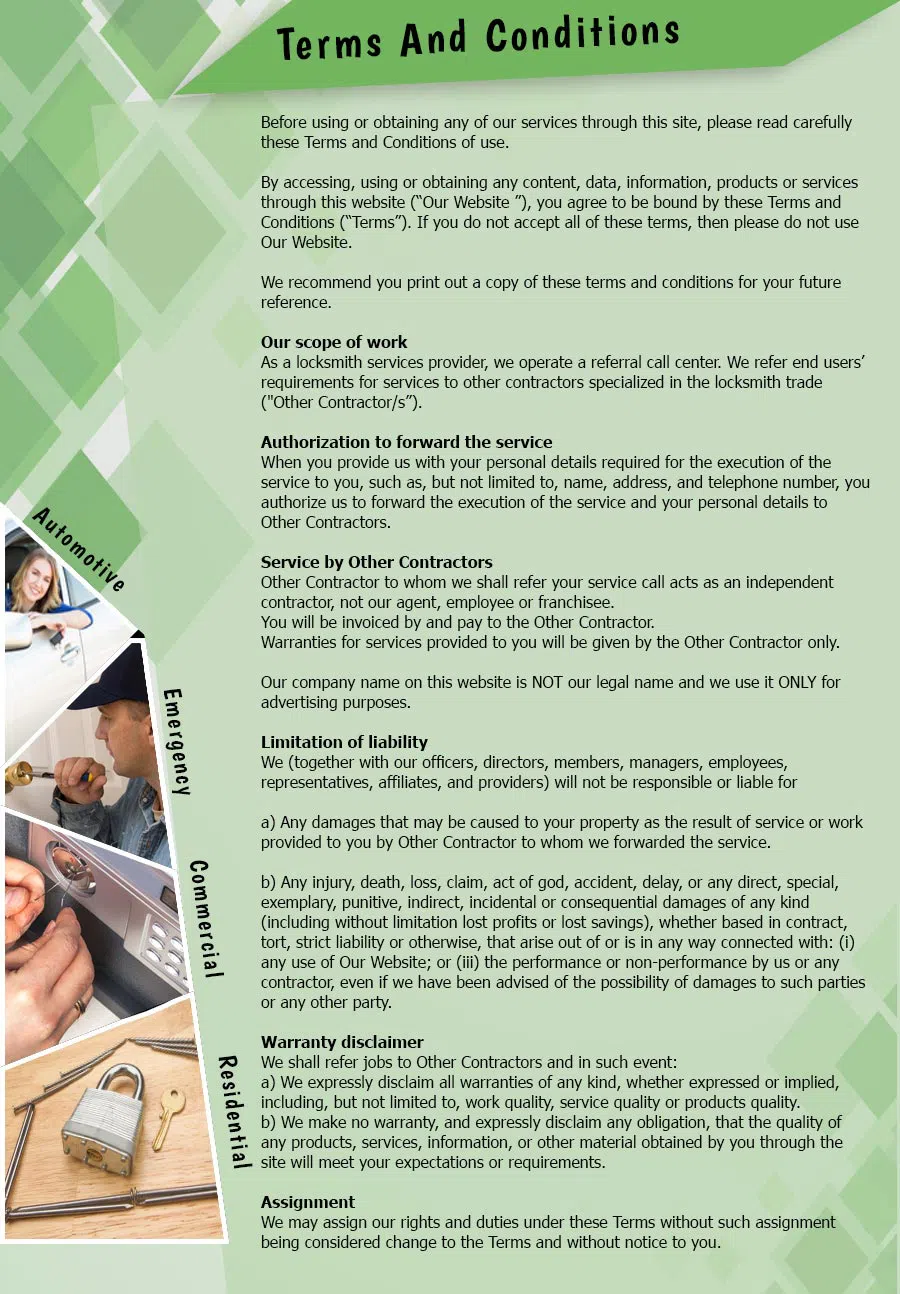 Brandon Locksmith Services Brandon, FL 813-280-8326 - TermsAndConditions-2